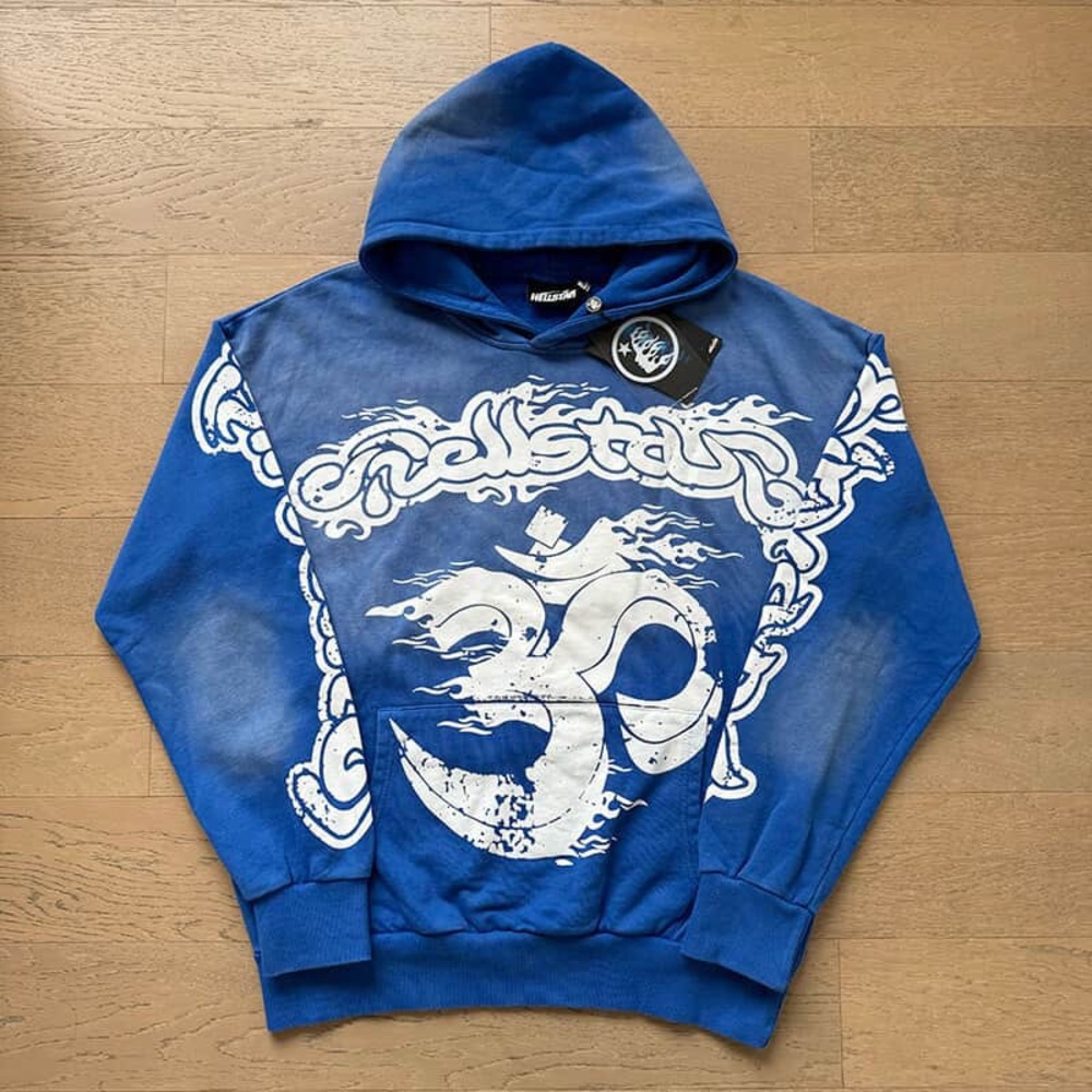 Hellstar Blue Om Graphic Hoodie